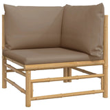 NNEVL 12 Piece Garden Lounge Set with Taupe Cushions  Bamboo