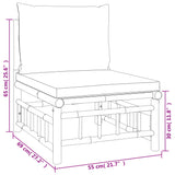 NNEVL 4 Piece Garden Lounge Set with Green Cushions  Bamboo
