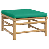 NNEVL 11 Piece Garden Lounge Set with Green Cushions  Bamboo