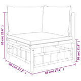 NNEVL 4 Piece Garden Lounge Set with Cream White Cushions Bamboo