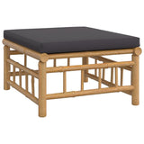 NNEVL 5 Piece Garden Lounge Set with Dark Grey Cushions  Bamboo