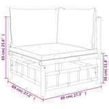 NNEVL 11 Piece Garden Lounge Set with Dark Grey Cushions  Bamboo