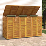NNEVL Triple Garbage Bin Shed 210x89x117 cm Solid Wood Acacia