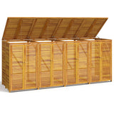 NNEVL Quadruple Garbage Bin Shed 280x89x117 cm Solid Wood Acacia