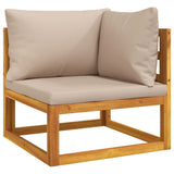 NNEVL 7 Piece Garden Lounge Set with Taupe Cushions Solid Wood