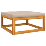 NNEVL 7 Piece Garden Lounge Set with Taupe Cushions Solid Wood