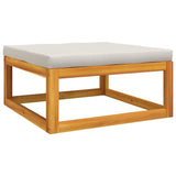 NNEVL 11 Piece Garden Lounge Set with Light Grey Cushions Solid Wood