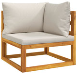 NNEVL 5 Piece Garden Lounge Set with Light Grey Cushions Solid Wood