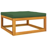 NNEVL 7 Piece Garden Lounge Set with Green Cushions Solid Wood
