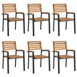 NNEVL 7 Piece Garden Dining Set Solid Wood Acacia and Metal