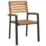 NNEVL 7 Piece Garden Dining Set Solid Wood Acacia and Metal