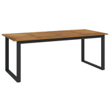 NNEVL 7 Piece Garden Dining Set Solid Wood Acacia and Metal