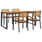NNEVL 5 Piece Garden Dining Set Solid Wood Acacia and Metal