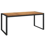 NNEVL 5 Piece Garden Dining Set Solid Wood Acacia and Metal