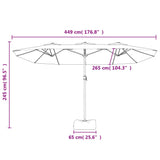 NNEVL Double-Head Parasol Sand White 449x245 cm