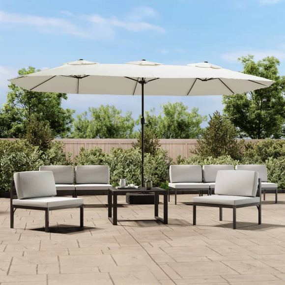 NNEVL Double-Head Parasol Sand White 449x245 cm
