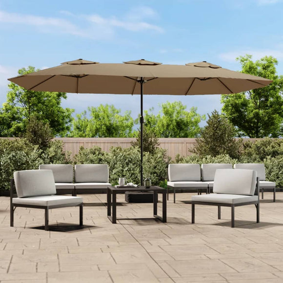 NNEVL Double-Head Parasol Taupe 449x245 cm