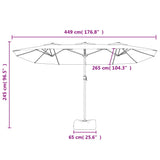 NNEVL Double-Head Parasol Bordeaux Red 449x245 cm