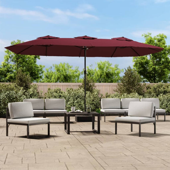 NNEVL Double-Head Parasol Bordeaux Red 449x245 cm
