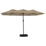 NNEVL Double-Head Parasol with LEDs Taupe 449x245 cm