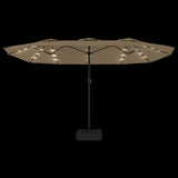NNEVL Double-Head Parasol with LEDs Taupe 449x245 cm