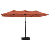 NNEVL Double-Head Parasol with LEDs Terracotta 449x245 cm