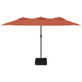 NNEVL Double-Head Parasol with LEDs Terracotta 449x245 cm