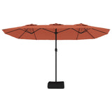 NNEVL Double-Head Parasol with LEDs Terracotta 449x245 cm