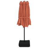NNEVL Double-Head Parasol with LEDs Terracotta 449x245 cm