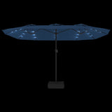 NNEVL Double-Head Parasol with LEDs Azure Blue 449x245 cm