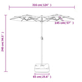 NNEVL Double-Head Parasol Anthracite 316x240 cm