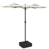 NNEVL Double-Head Parasol with LEDs Sand White 316x240 cm