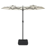 NNEVL Double-Head Parasol with LEDs Sand White 316x240 cm