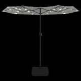 NNEVL Double-Head Parasol with LEDs Sand White 316x240 cm