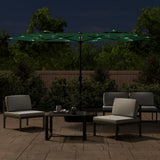 NNEVL Double-Head Parasol with LEDs Green 316x240 cm