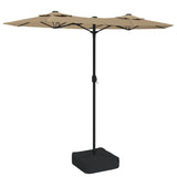 NNEVL Double-Head Parasol with LEDs Taupe 316x240 cm