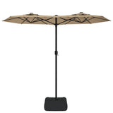 NNEVL Double-Head Parasol with LEDs Taupe 316x240 cm