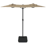 NNEVL Double-Head Parasol with LEDs Taupe 316x240 cm