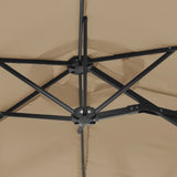 NNEVL Double-Head Parasol with LEDs Taupe 316x240 cm