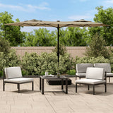 NNEVL Double-Head Parasol with LEDs Taupe 316x240 cm