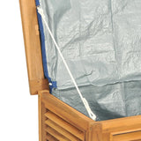 NNEVL Garden Storage Box with Bag 114x50x58 cm Solid Wood Teak