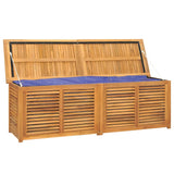 NNEVL Garden Storage Box with Bag 175x50x53 cm Solid Wood Teak