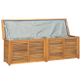 NNEVL Garden Storage Box with Bag 175x50x53 cm Solid Wood Teak
