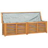 NNEVL Garden Storage Box with Bag 200x50x53 cm Solid Wood Teak