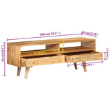 NNEVL TV Cabinet 140x30x41 cm Solid Wood Mango