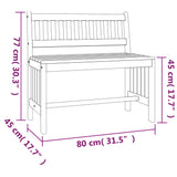 NNEVL Garden Bench 80 cm Solid Wood Eucalyptus