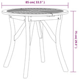 NNEVL Garden Table Ø 85 cm Solid Wood Acacia