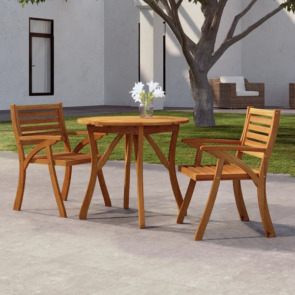 NNEVL Garden Table Ø 85 cm Solid Wood Acacia