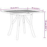 NNEVL Garden Table 85x85x75 cm Solid Wood Acacia