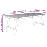 NNEVL Garden Table 200x90x75 cm Solid Wood Acacia
